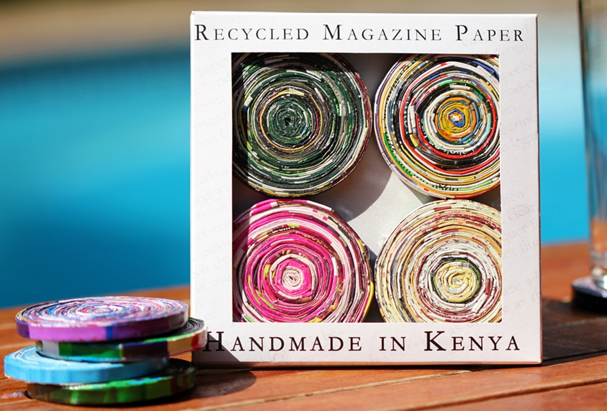 Recycled Paper Coasters Set of 4